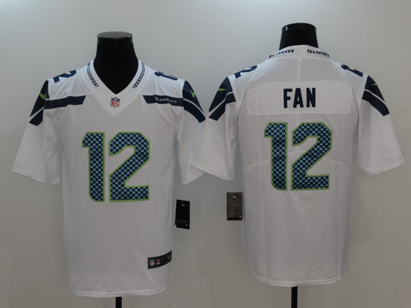 Men's Seattle Seahawks 12th Fan White Team Jersey